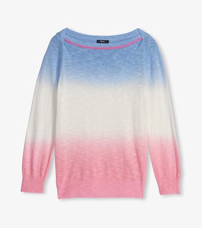 3/4 Sleeve Knit Breton- Sunset Dip Dye