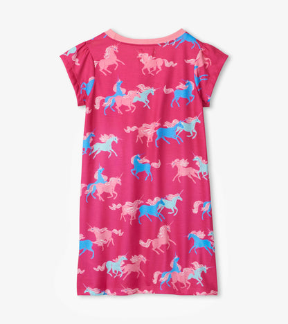 Frolicking Unicorns Short Sleeve Nightdress