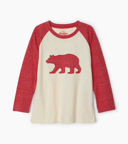 Red Bear Kids Heritage Long Sleeve Raglan Tee