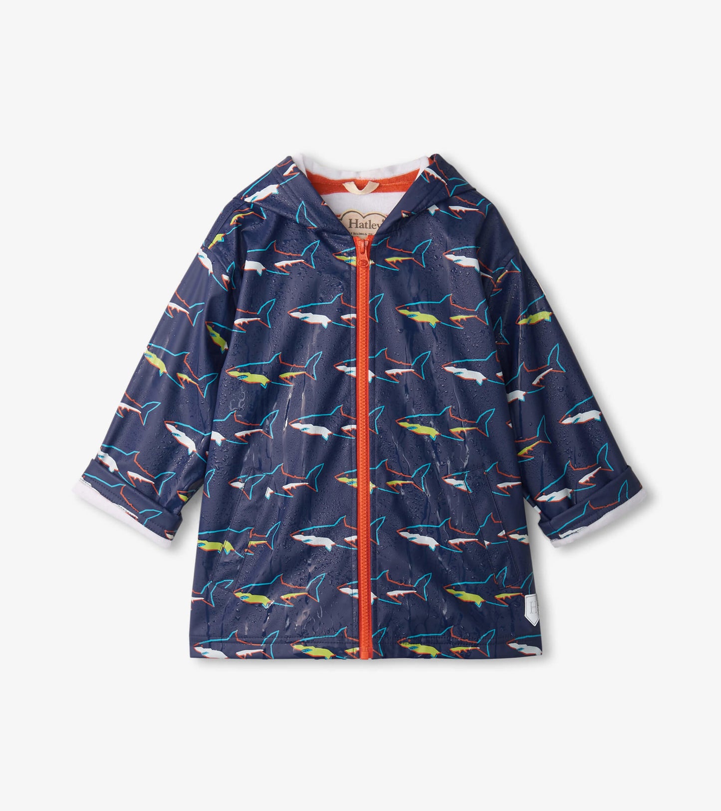 Boys Sharks Zip-Up Rain Jacket