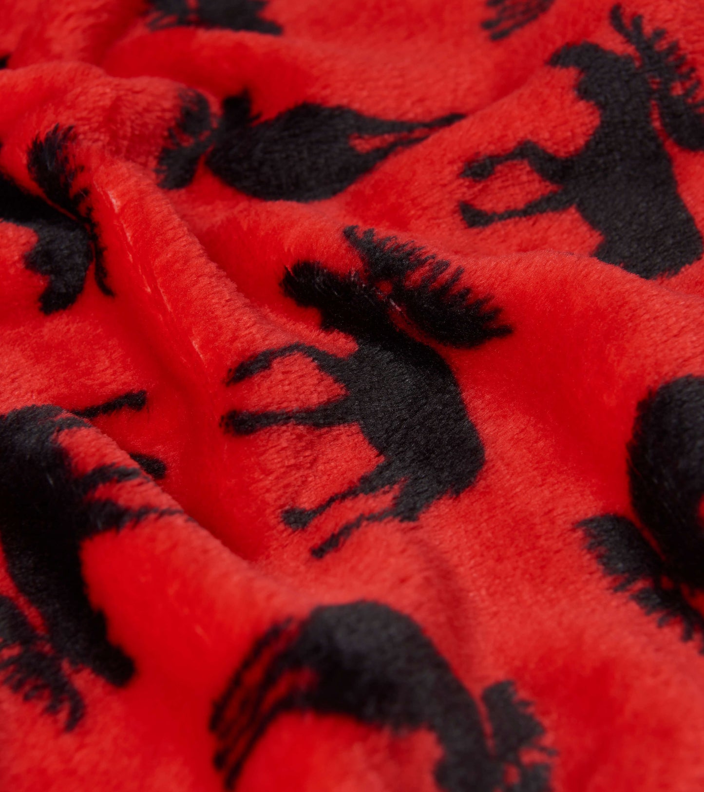 Moose On Red Fleece Blanket