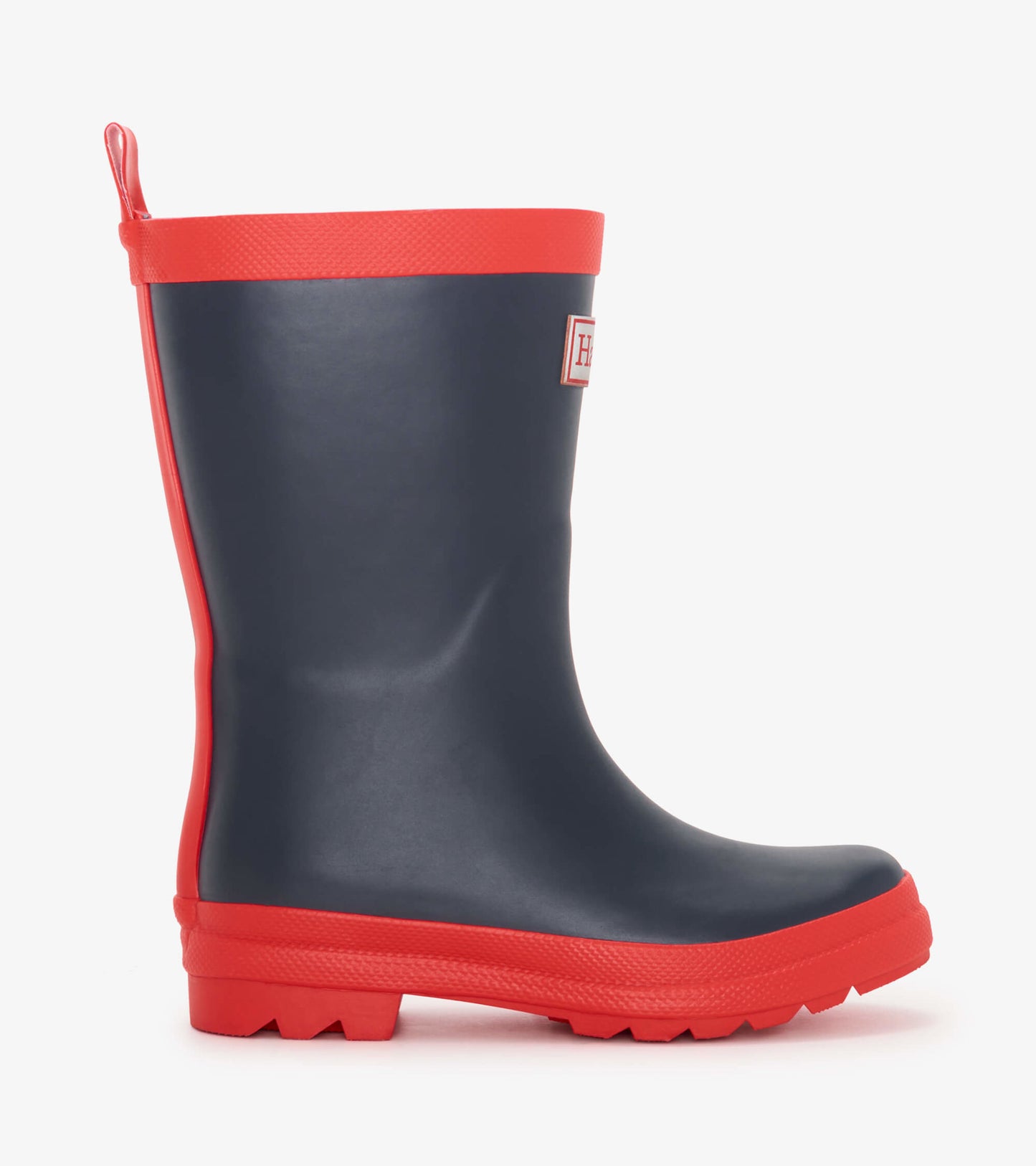 Kids Navy & Red Matte Rain Boots