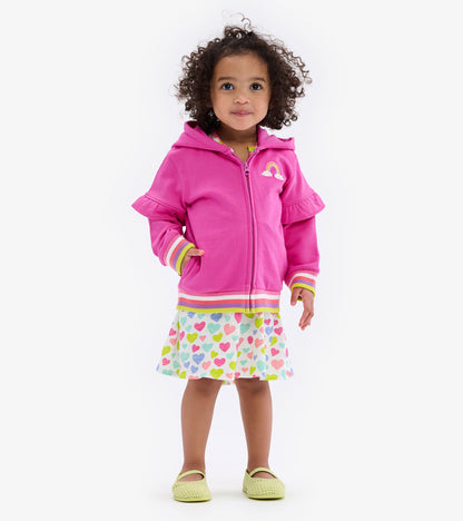 Rainbow Toddler Flutter Sleeve Hoodie