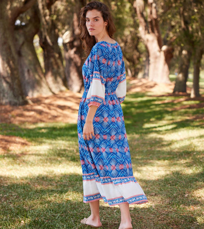 Celine Maxi Dress - Diamond Shibori