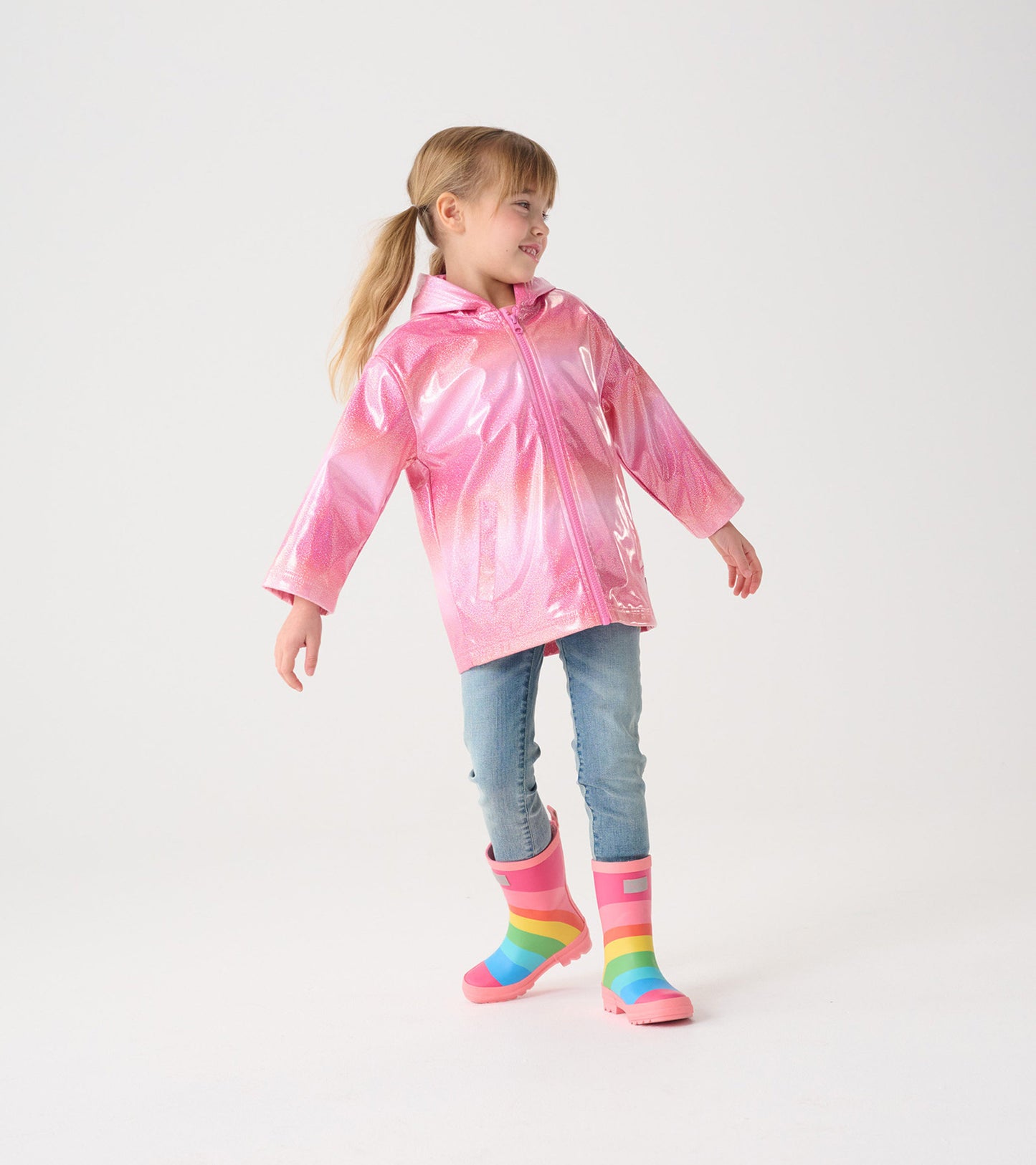 Girls Summer Zip-Up Rain Jacket