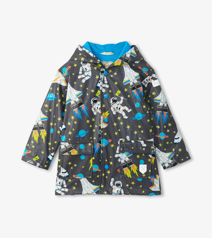 Boys Astronaut Button-Up Rain Jacket