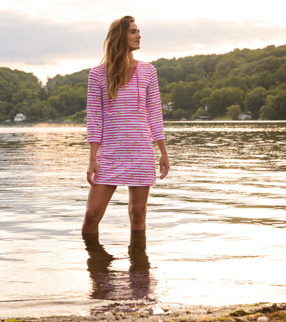 Women's Pineapple Stripes Seaside Beach Dress