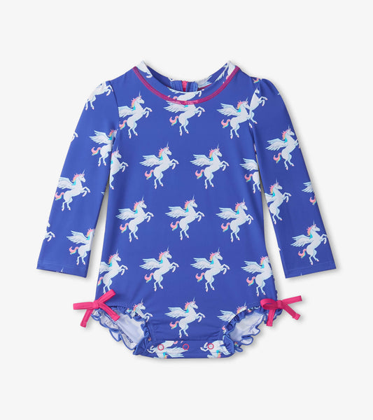 Baby Girls Dazzling Unicorn Rashguard Swimsuit