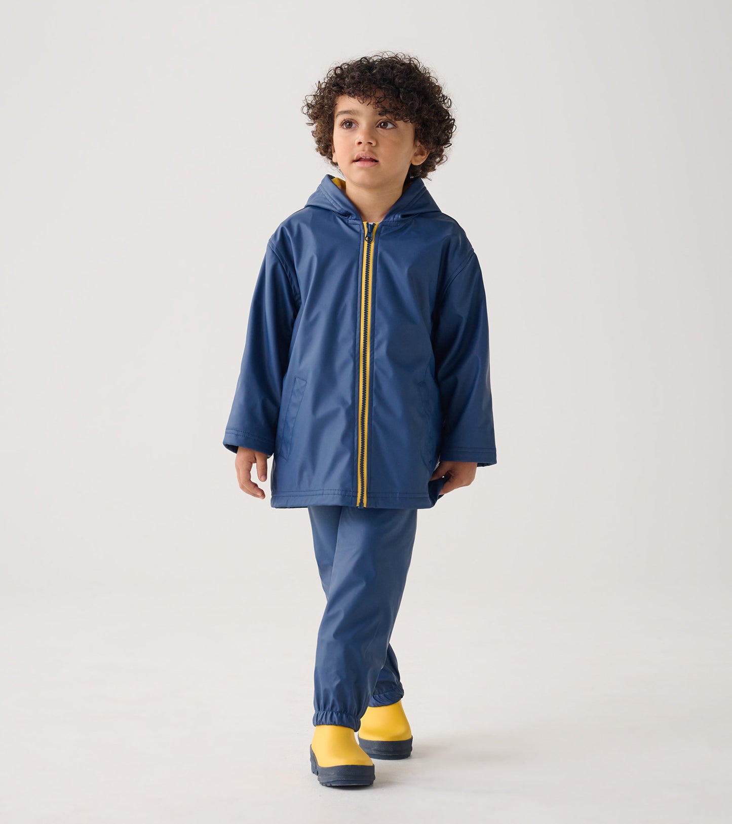 Kids Navy Zip-Up Rain Jacket