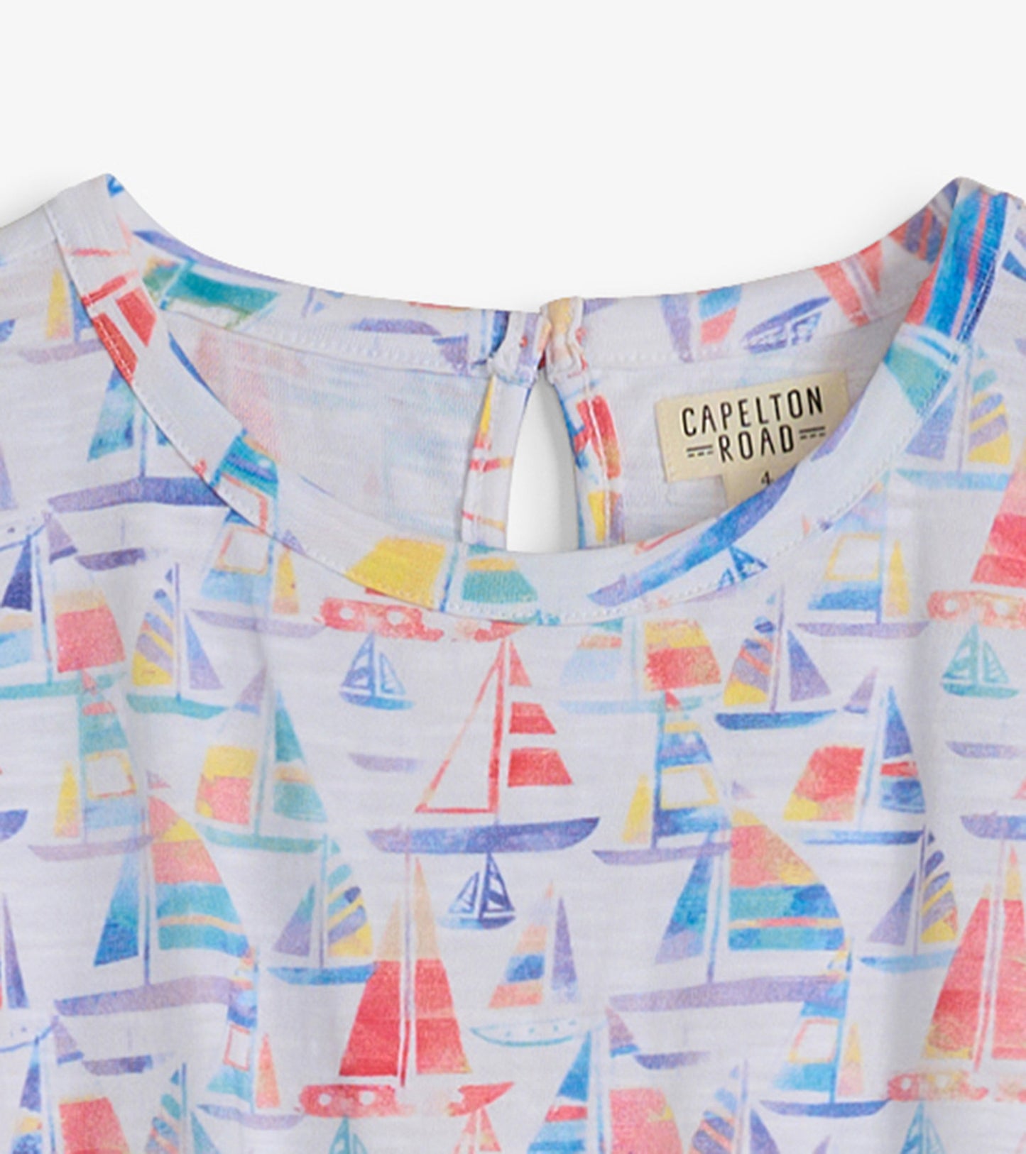 Girls Painted Sailboats T-Shirt Dress