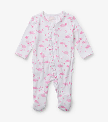 Baby Girls Pink Starry Night Footed Sleeper