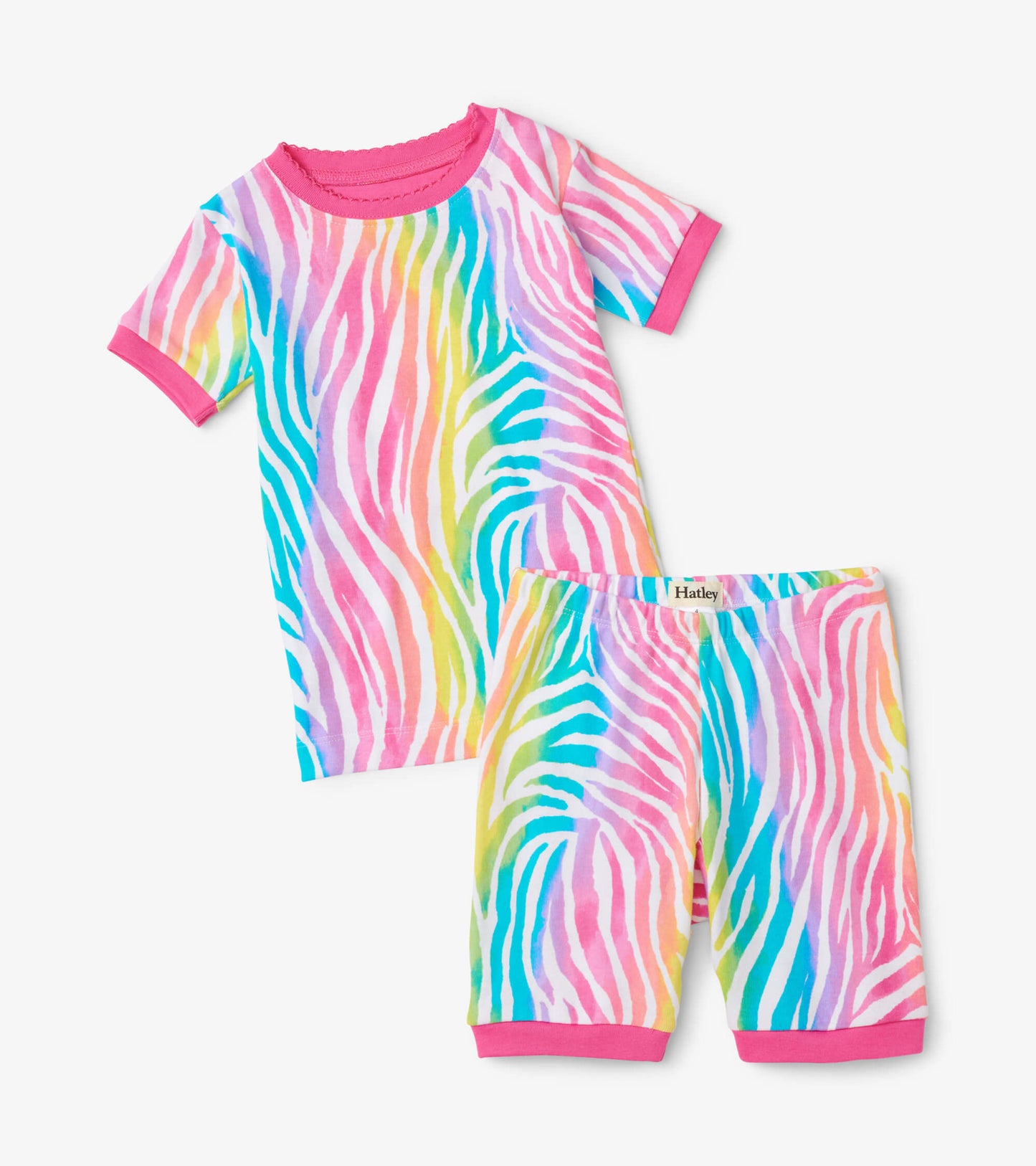 Rainbow Zebra Short Pajama Set