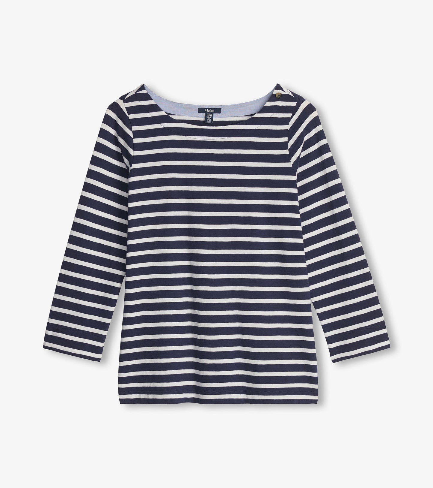 Button Breton - Navy Blue Stripes