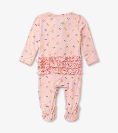 Baby Girls Springtime Ruffle Footed Sleeper