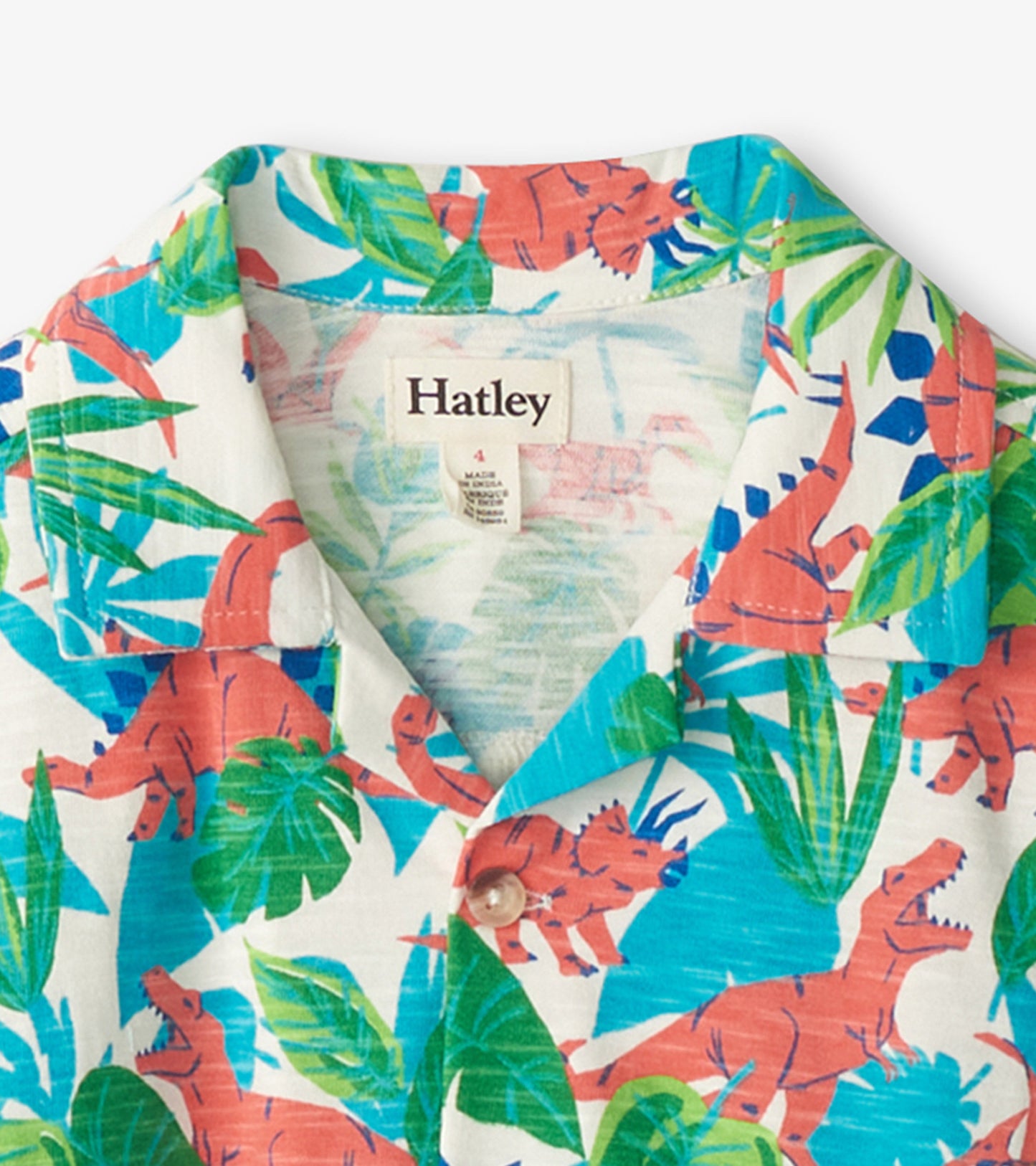 Boys Jungle Dino Short Sleeve Jersey Button Down