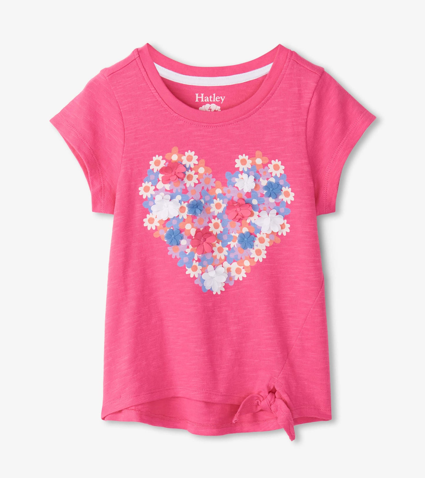 Girls Chiffon Heart Tie Front T-Shirt