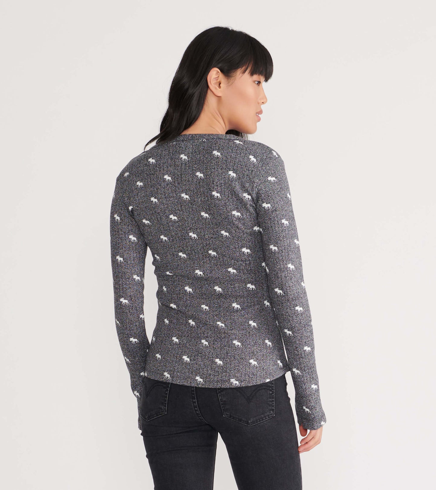 Charcoal Moose Women's Heritage Henley