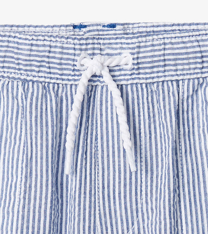 Boys Blue Stripes Woven Shorts