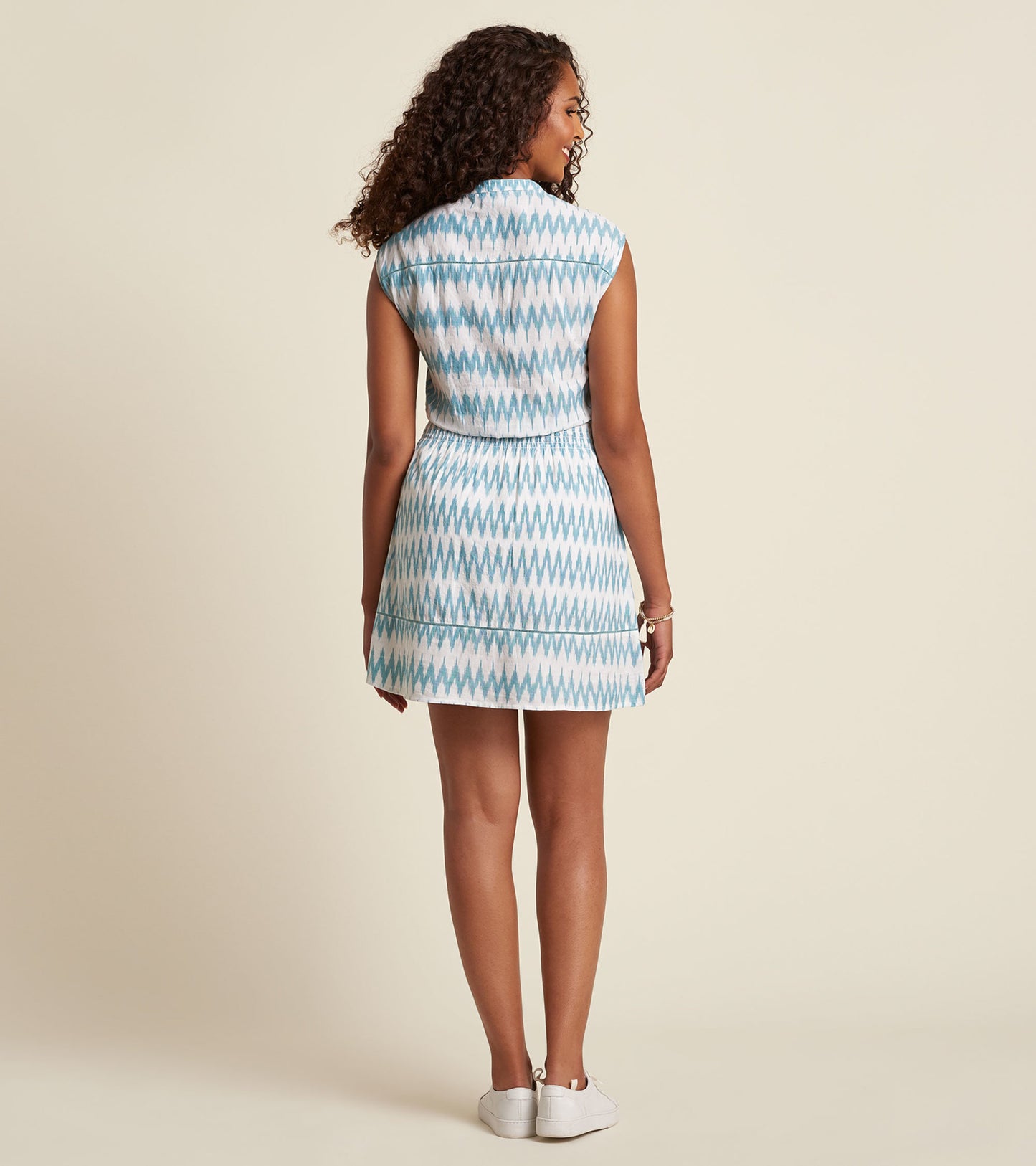 Abbey Smocked Dress - Zig Zag Ikat