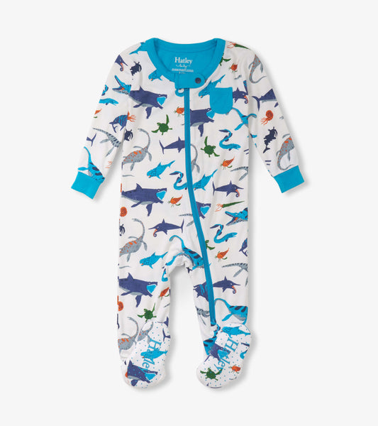 Baby Boys Prehistoric Marine Footed Sleeper