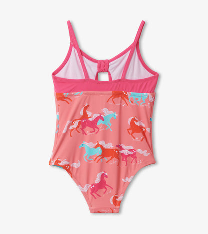 Playful Horses Tie Front Swimsuit