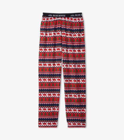 Men's Fair Isle Bear Jersey Pajama Pants