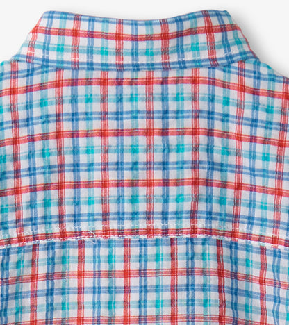 Boys Scuba Check Button Down Shirt