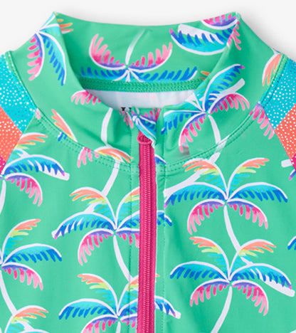 Girls Rainbow Palm Two-Piece Rashguard Set