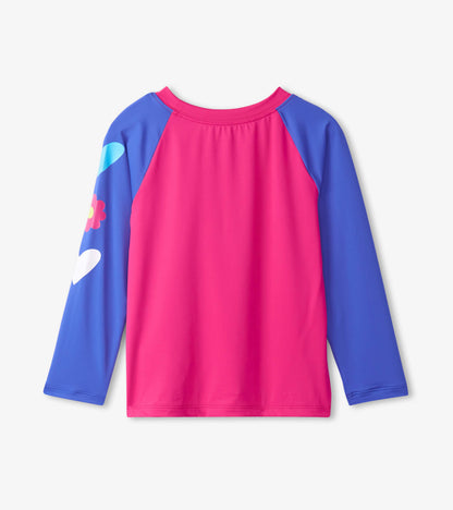 Girls Fuschia Purple Long Sleeve Rashguard