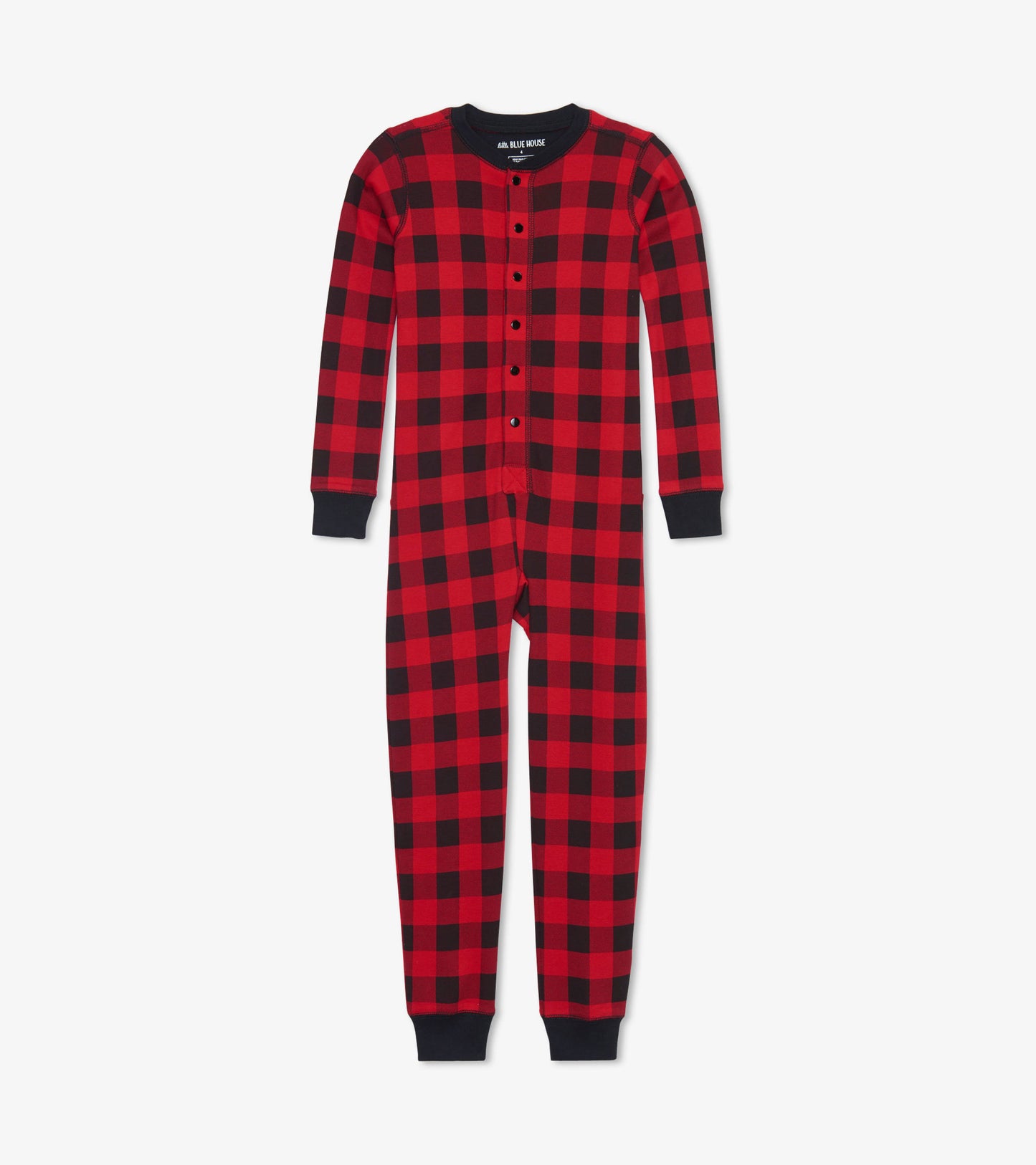 Moose On Plaid Kids Union Suit