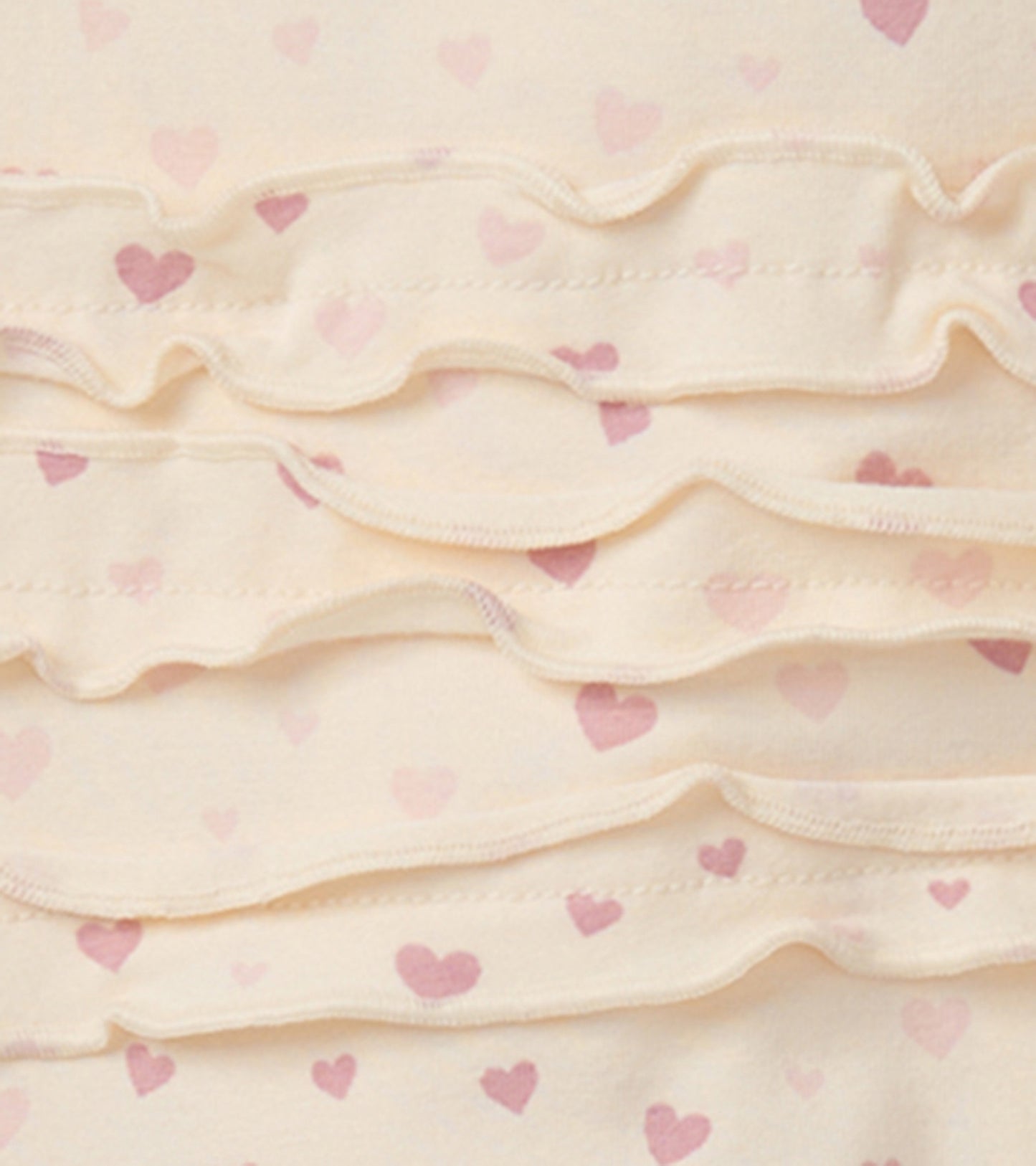 Pretty Hearts Newborn Ruffle Footed Sleeper