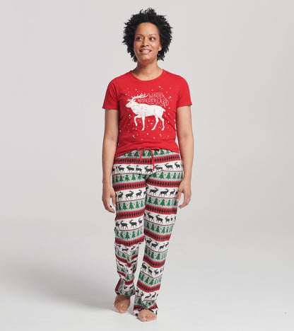 Women's Elk Fair Isle Jersey Pajama Pants