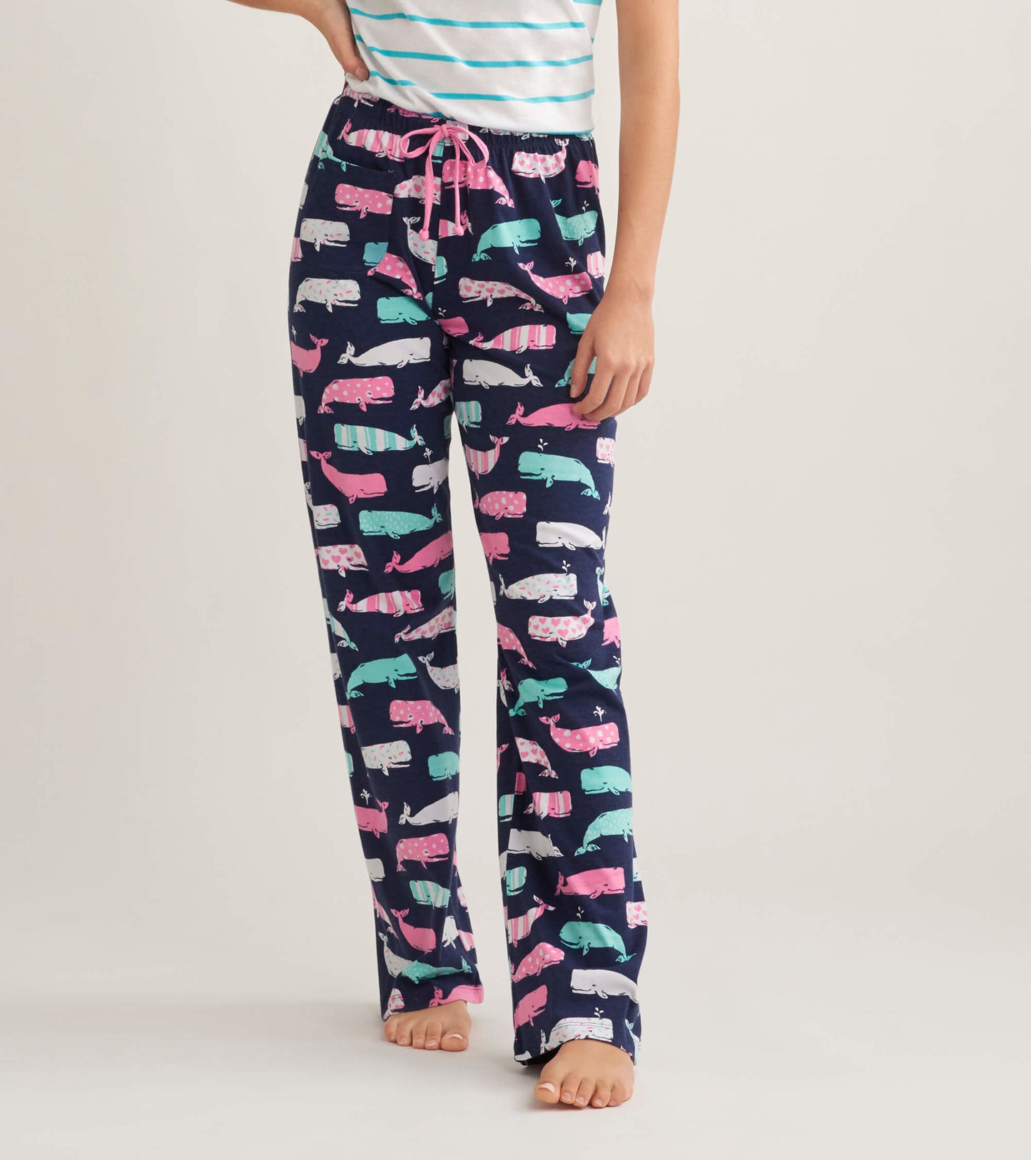 Nautical Whales Women's Jersey Pajama Pants