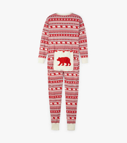 Fair Isle Bear Adult Union Suit