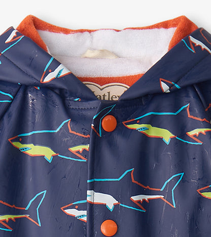 Baby & Toddler Boys Sharks Button-Up Rain Jacket