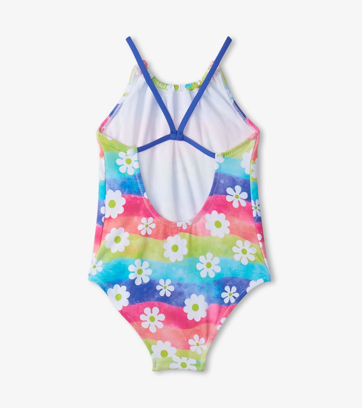 Girls Rainbow Flower Gathered Swimsuit