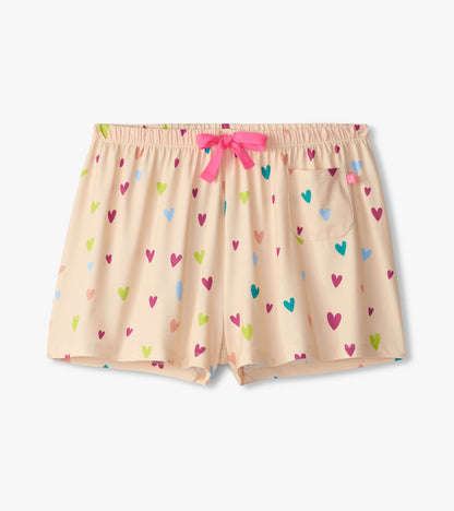 Capelton Road Women's Jelly Bean Hearts Pajama Shorts