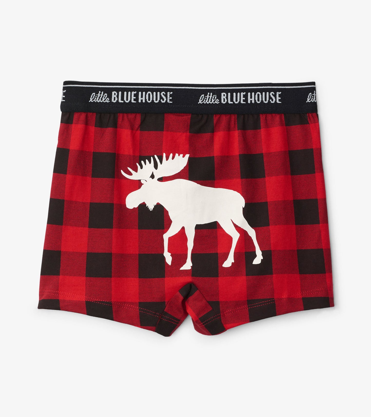 Moose On Plaid Boys' Boxer Briefs