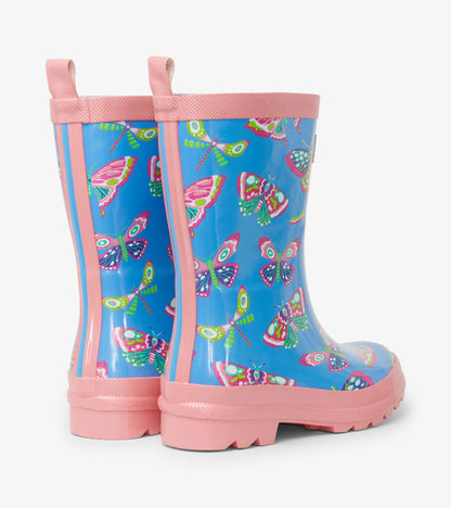 Botanical Butterflies Shiny Rain Boots