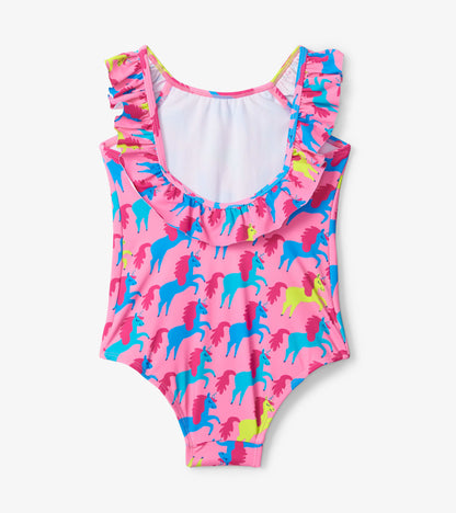 Rock Star Unicorn Ruffle Sleeve Swimsuit