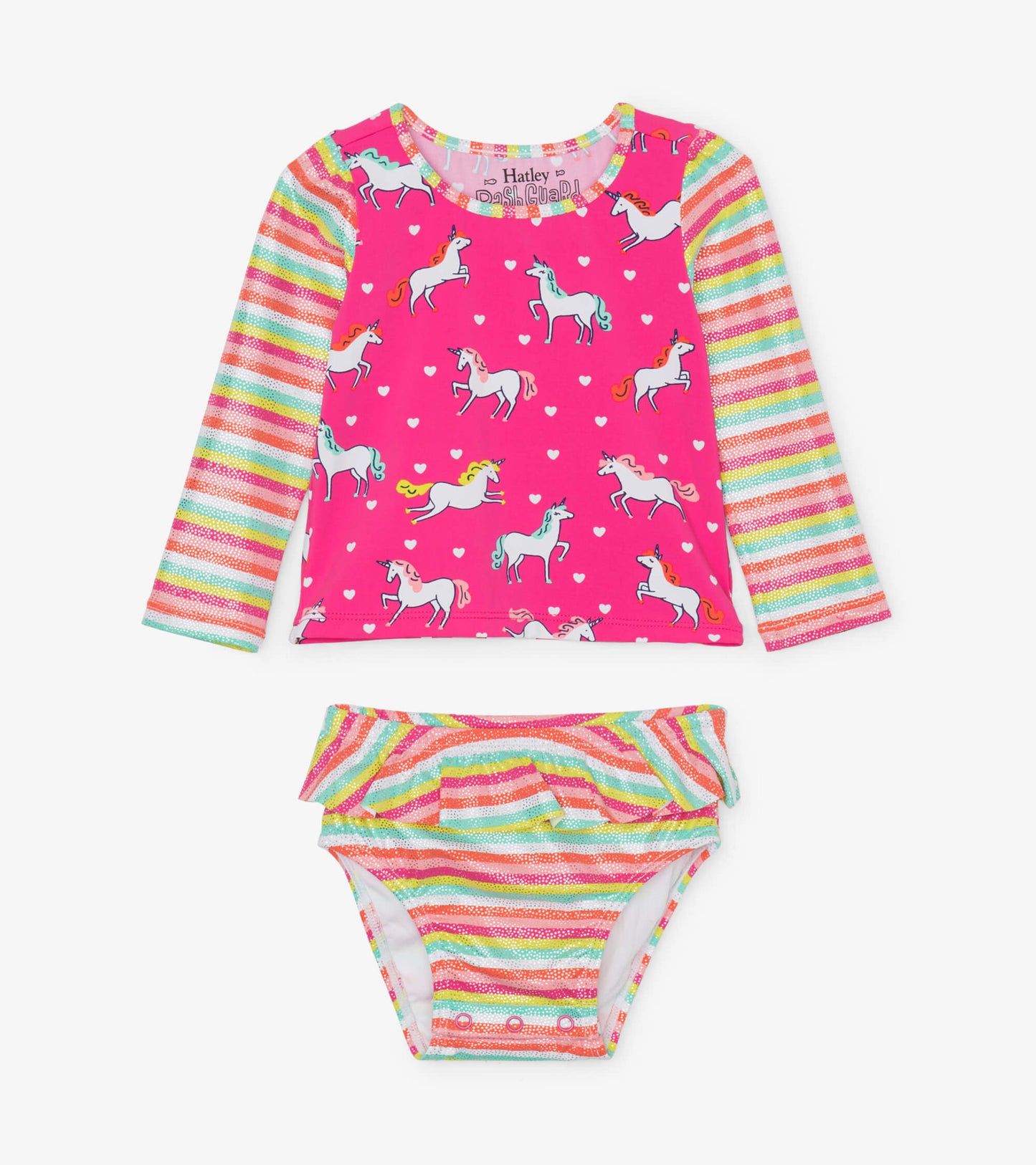 Prancing Unicorns Baby Rashguard Set