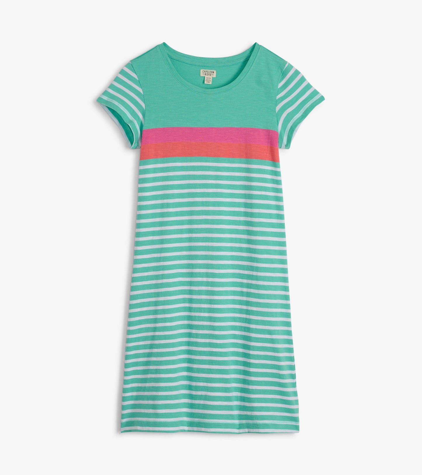 Women's Bermuda Stripes Crew Neck T-Shirt Dress