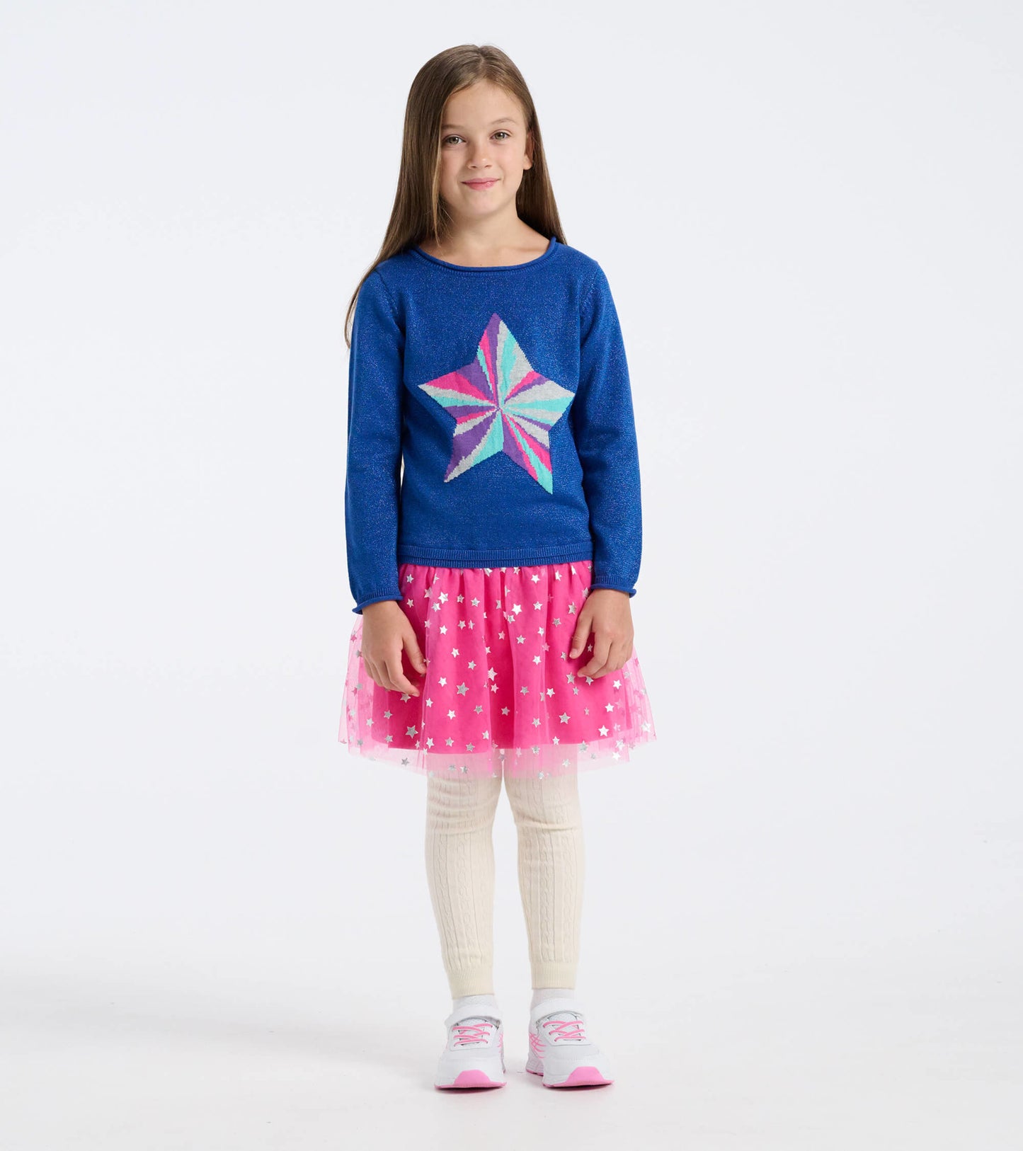 Girls Star Power Drop Waist Tulle Dress