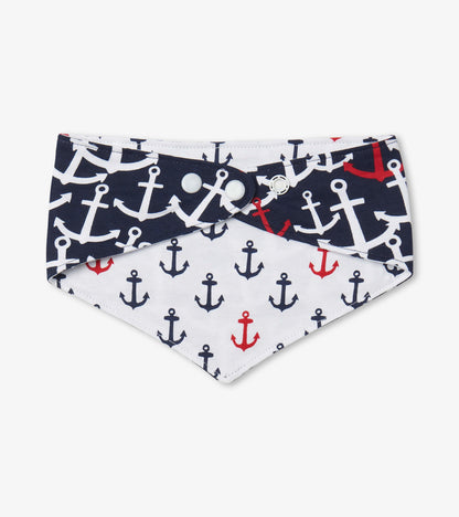 Nautical Anchors Reversible Dog Bandana