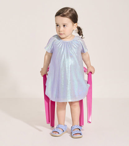 Baby & Toddler Girls Silver Metallic A-Line Dress