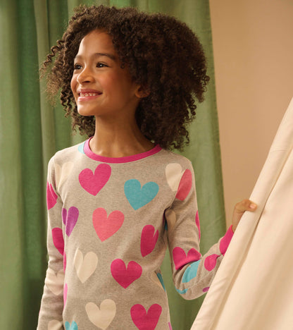 Fun Hearts Kids Organic Cotton Pajama Set