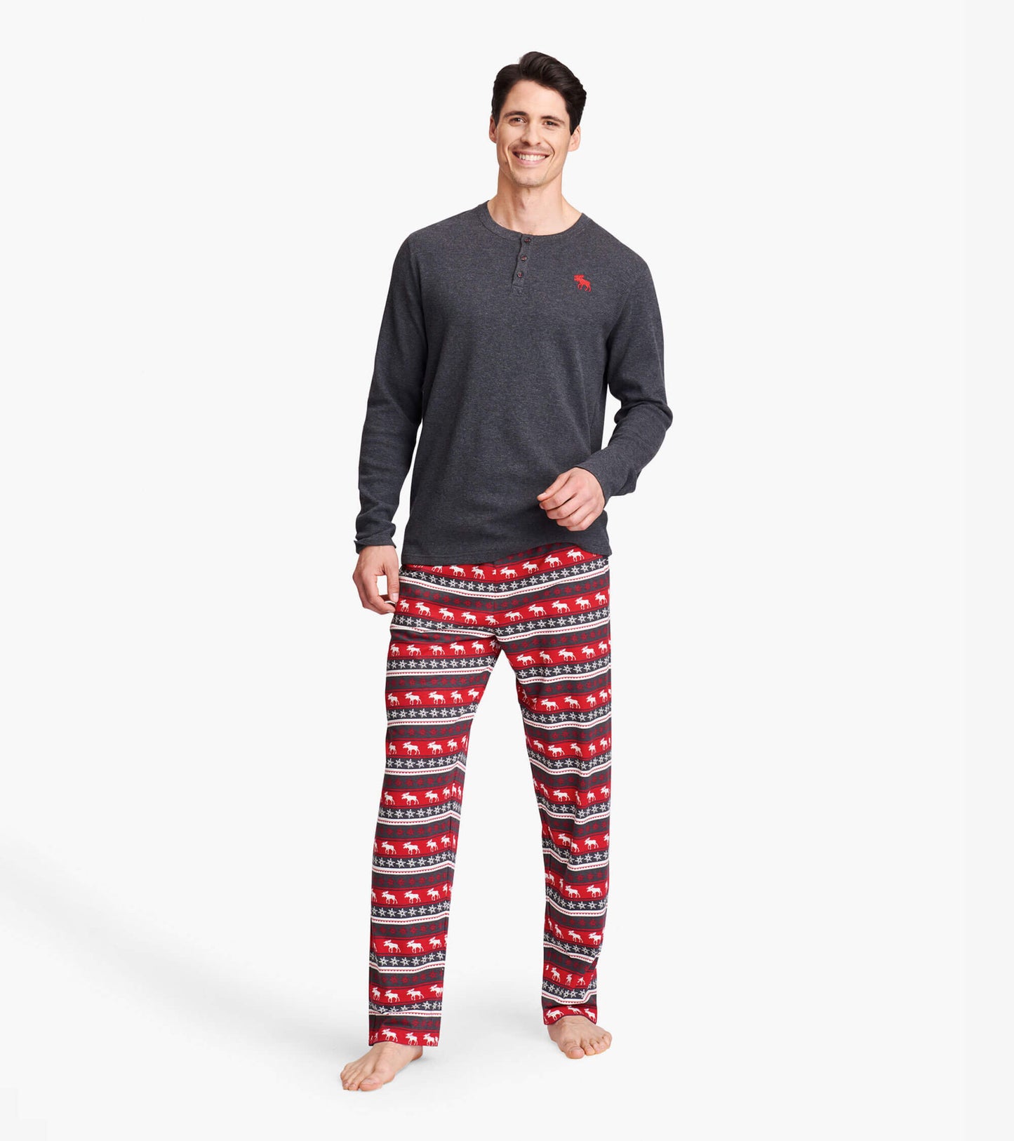 Fair Isle Moose Men's Jersey Pajama Pants