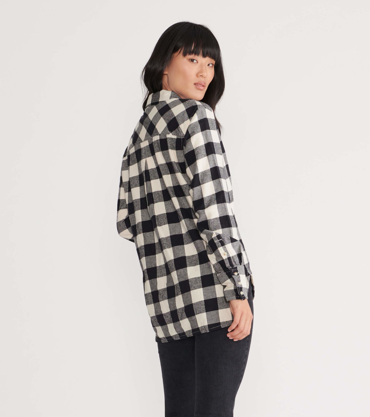 Black Plaid Women's Heritage Flannel Shirt