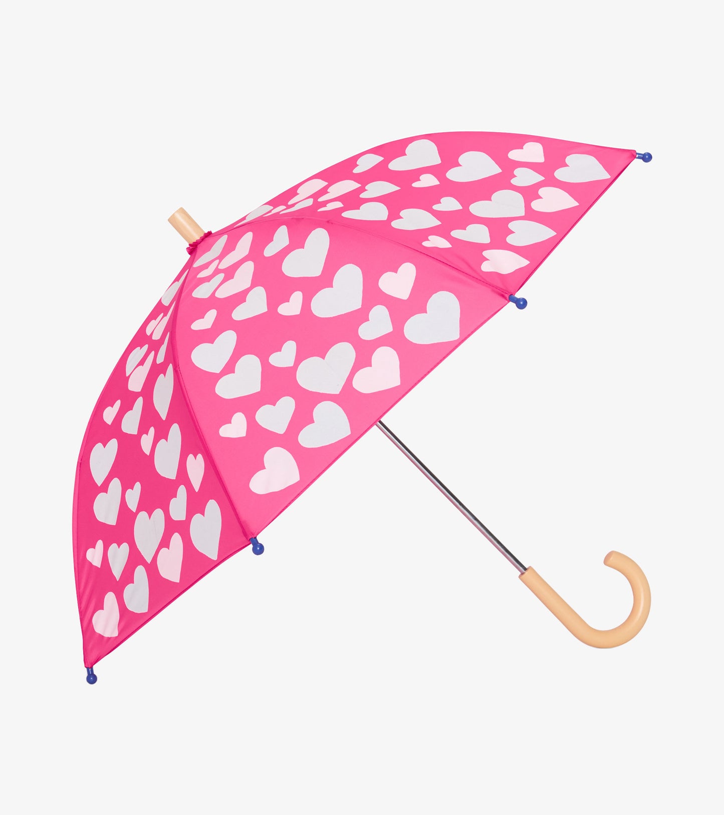 White Hearts Colour Changing Umbrella