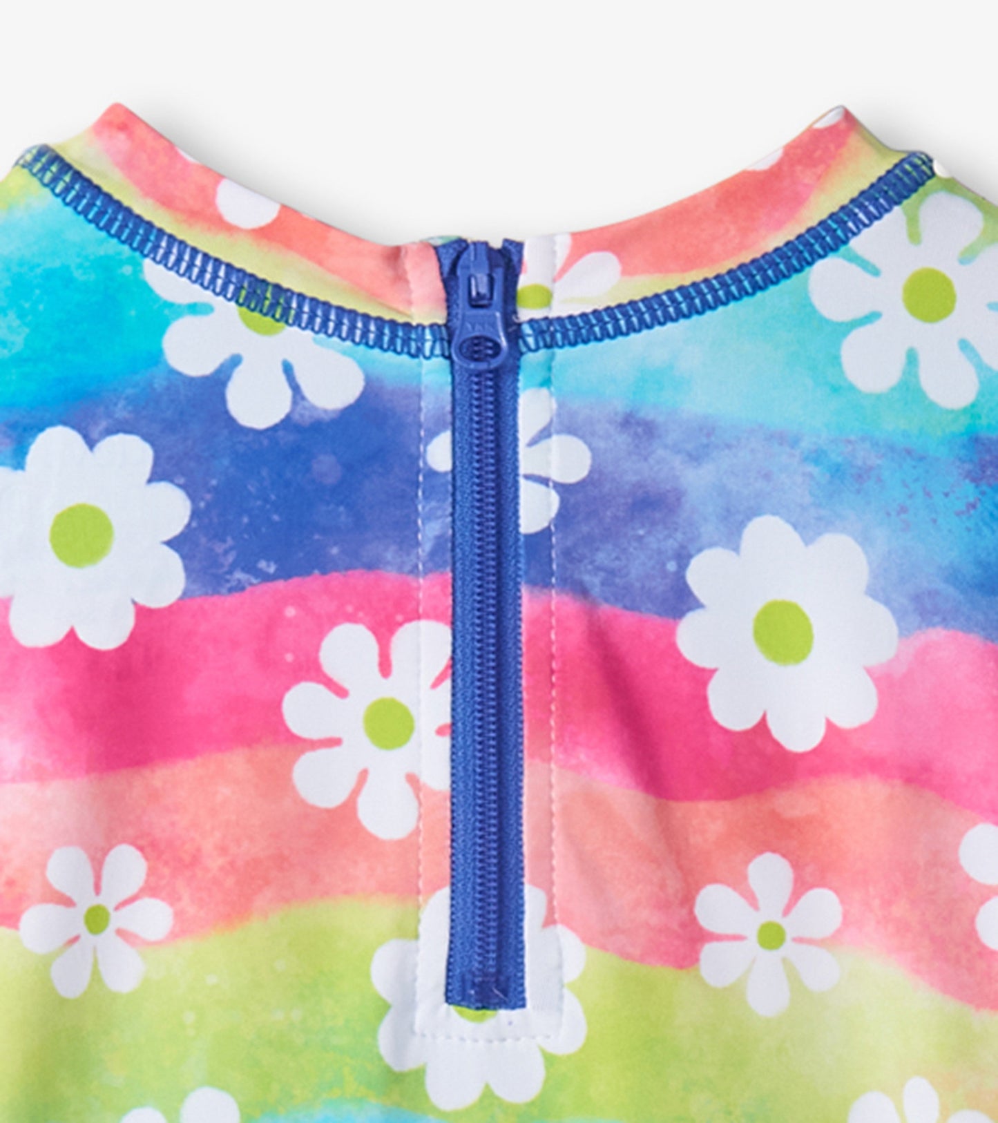 Baby Girls Rainbow Flowers Rashguard Swimsuit